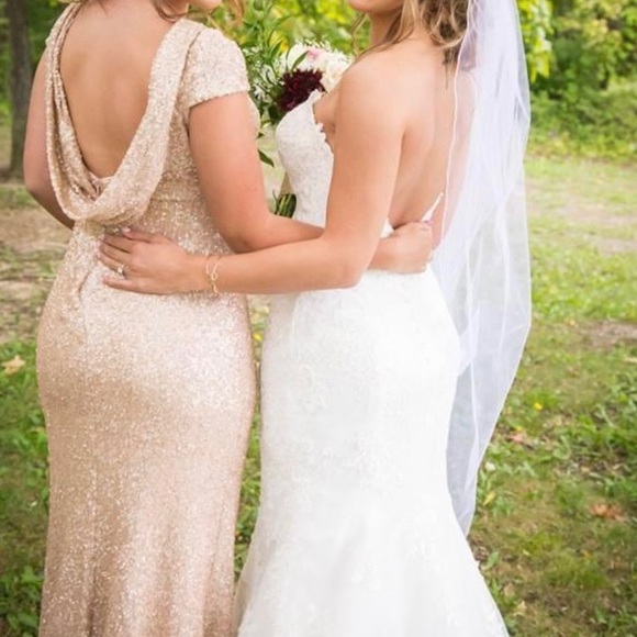 Sequin gold bridesmaid dress - Picture 3 of 6